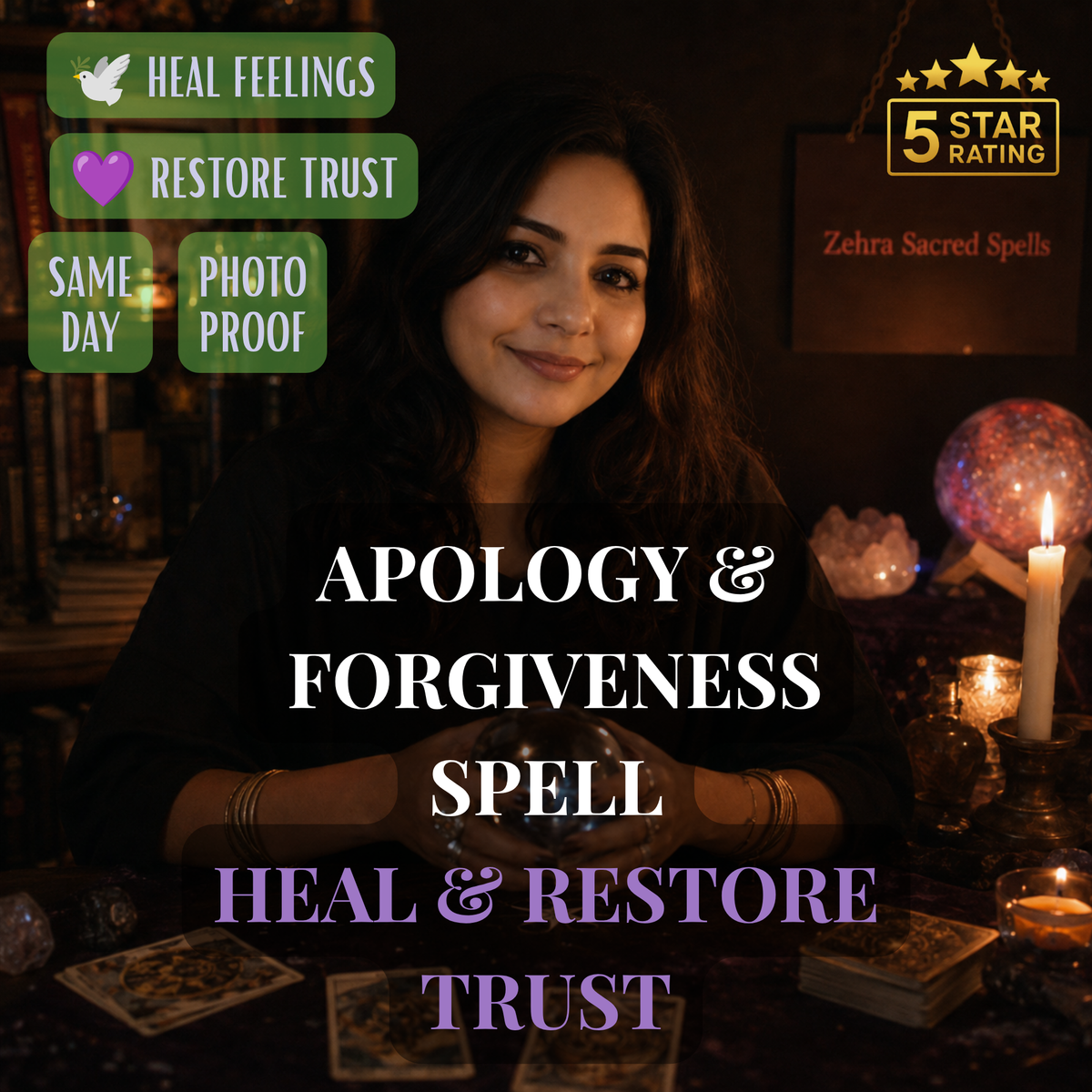 Apology and forgiveness spell by Zehra Sacred Spells - personalized ritual to heal feelings and restore trust after conflict with same day delivery