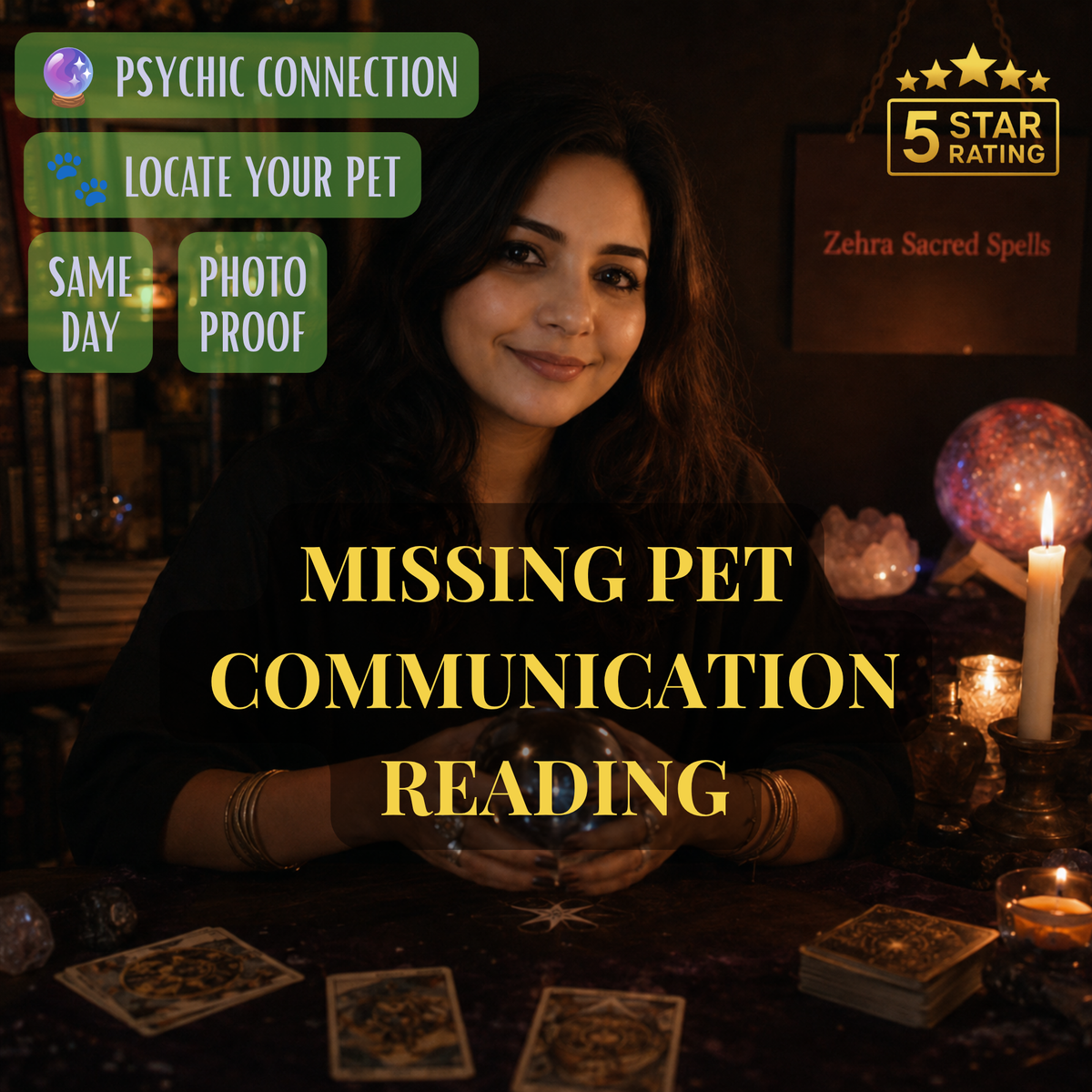 Missing pet communication reading by Zehra Sacred Spells - psychic connection reading to locate lost dog or cat with same day delivery and photo proof
