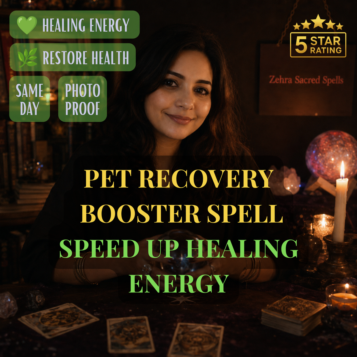 Pet recovery booster spell by Zehra Sacred Spells - healing ritual to speed up recovery after surgery or injury for dogs and cats with same day delivery