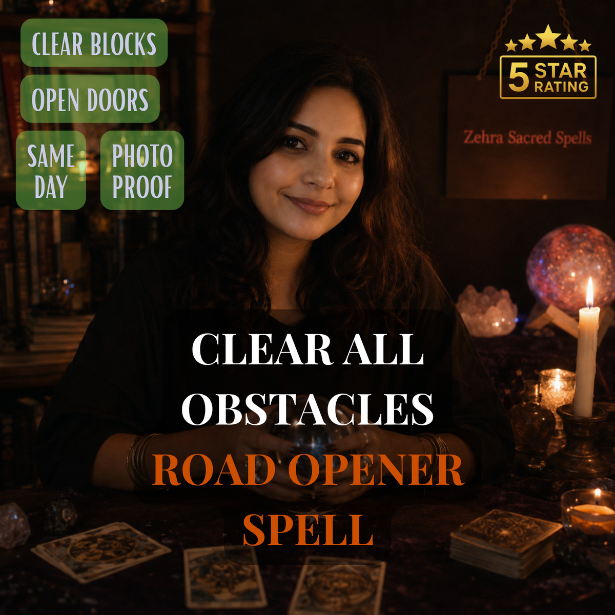 Road opener spell by Zehra Sacred Spells - personalized ritual to clear all obstacles and open new doors fast with same day delivery