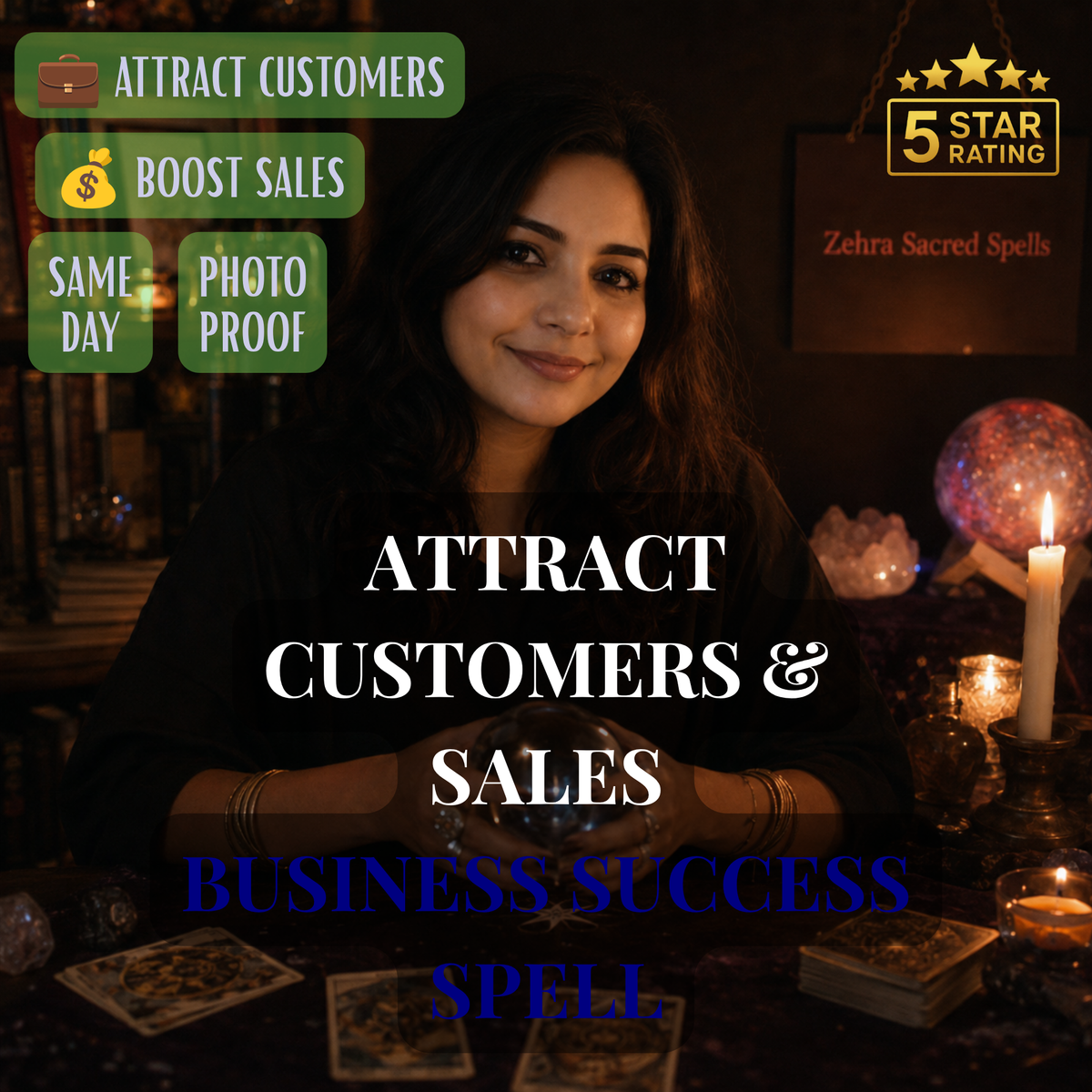 Business success spell by Zehra Sacred Spells - personalized ritual to attract customers, boost sales and grow business revenue with same day delivery