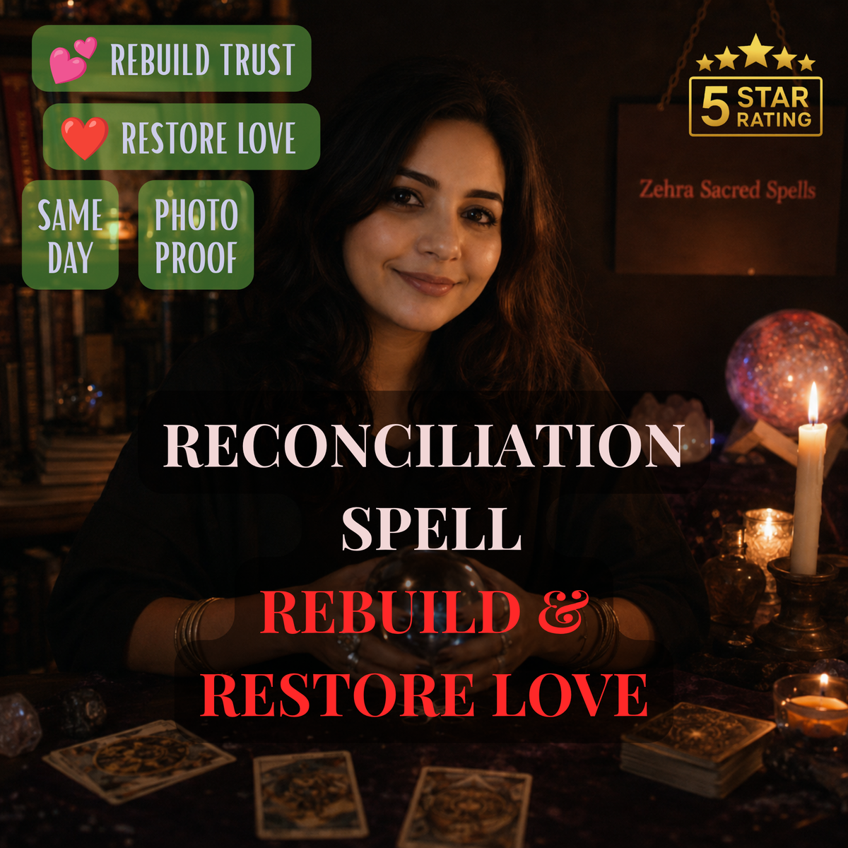Reconciliation spell by Zehra Sacred Spells - personalized ritual to rebuild trust, restore love and reunite hearts with same day delivery
